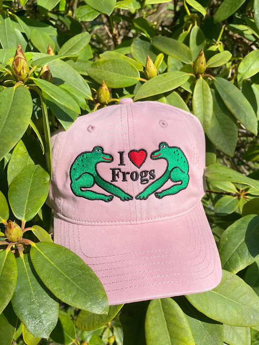 I Love Frogs Embroidered Dad Cap