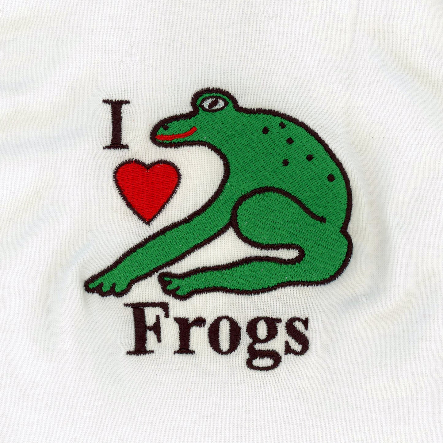 I Love Frogs Embroidered Baby Tee
