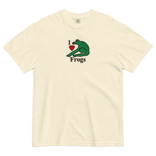 I Love Frogs embroidered T-shirt