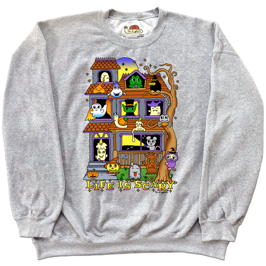 Life is Scary Unisex Sweatshirt Grey
