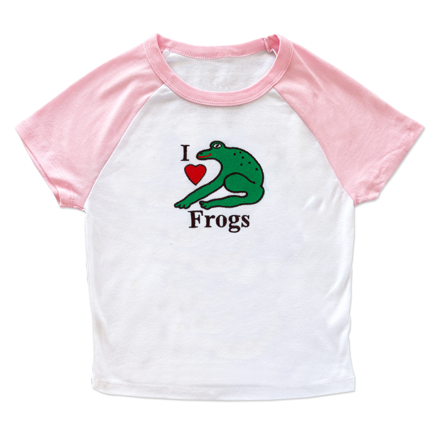 I Love Frogs Embroidered Baby Tee