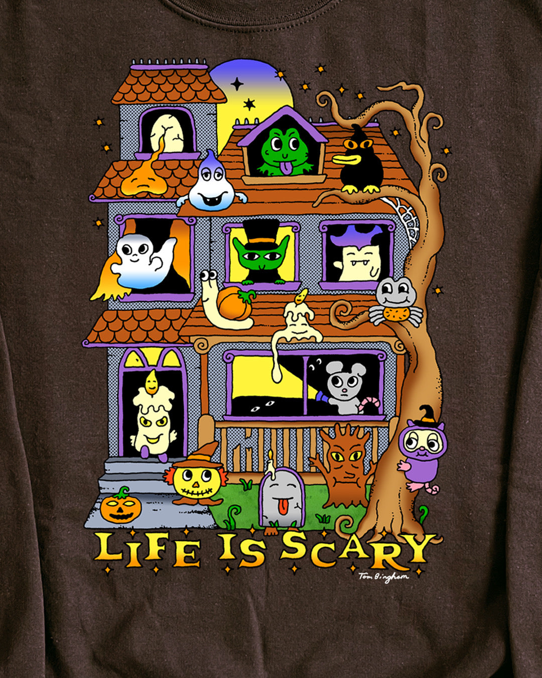 Life is Scary Unisex Sweatshirt Brown