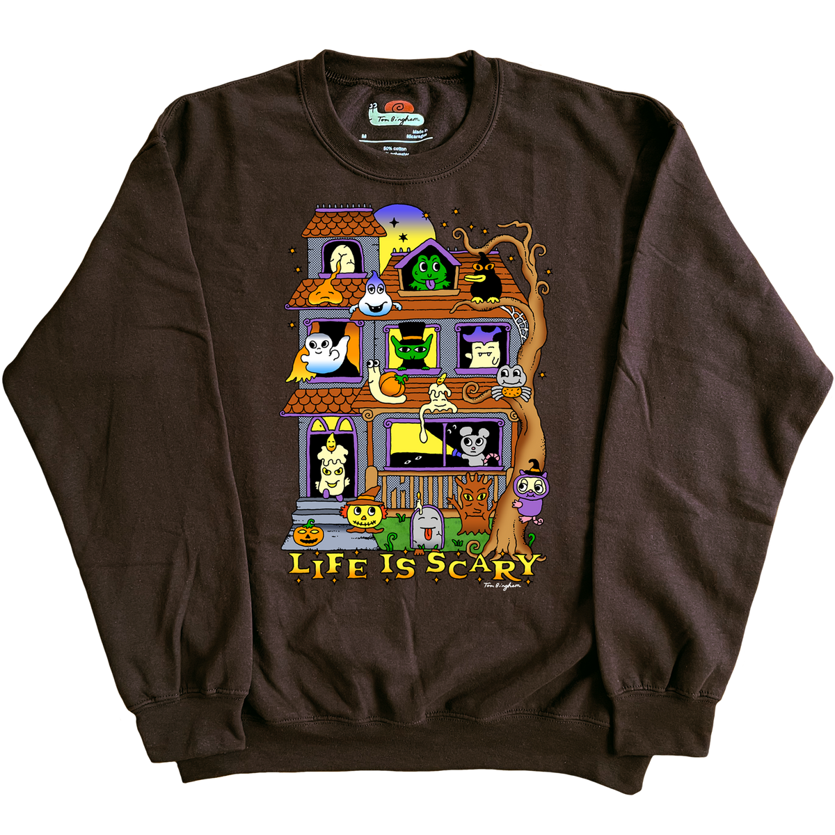 Life is Scary Unisex Sweatshirt Brown