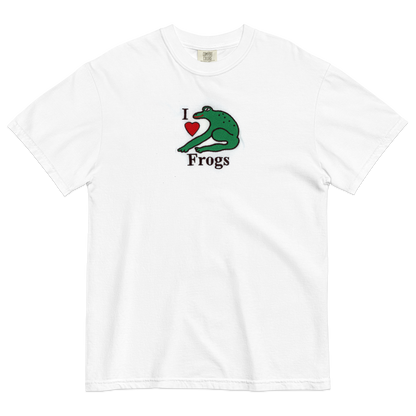 I Love Frogs embroidered T-shirt
