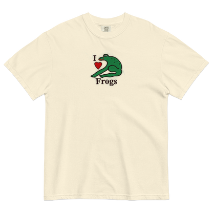 I Love Frogs embroidered T-shirt