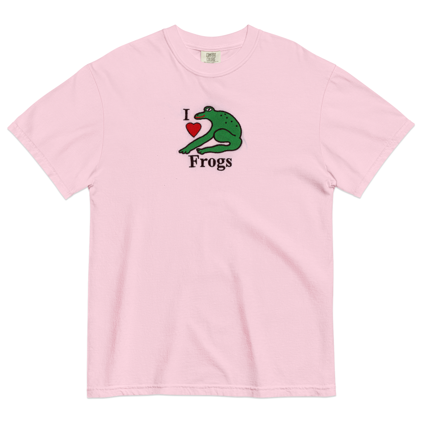 I Love Frogs embroidered T-shirt