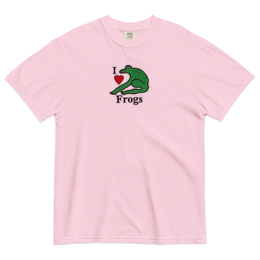 I Love Frogs embroidered T-shirt