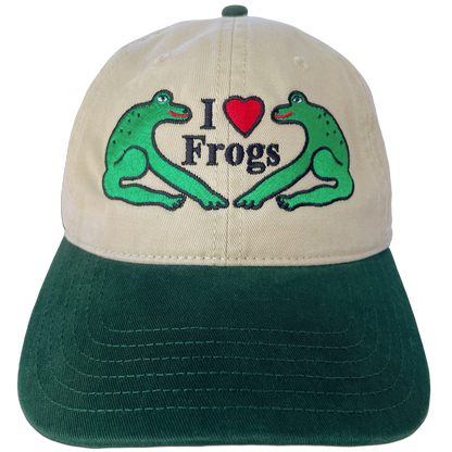 I Love Frogs Embroidered Dad Cap