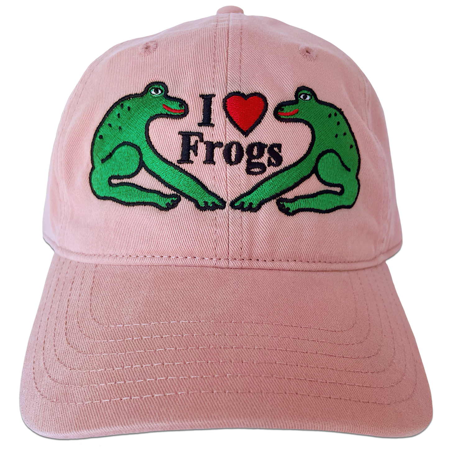 I Love Frogs Embroidered Dad Cap