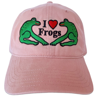 I Love Frogs Embroidered Dad Cap