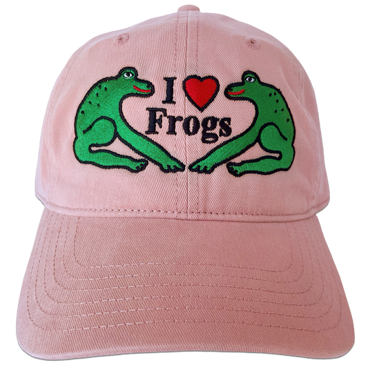 I Love Frogs Embroidered Dad Cap